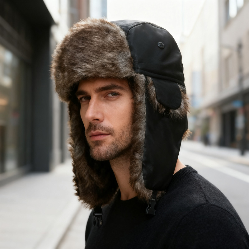 Winter Trapper Hat - Russische Uschanka-Mütze für Herren im Militärstil,