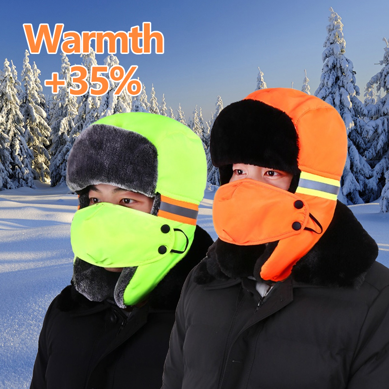 Winter Trapper Hat - Winter-Trapper-Mütze mit Ohrenklappen in Orange und