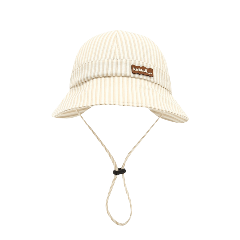 Sun Hat Wide Brim - Neuer gestreifter Baby-Fischerhut, verstellbarer, atmungsaktiver Kinder-Sonnenhut,