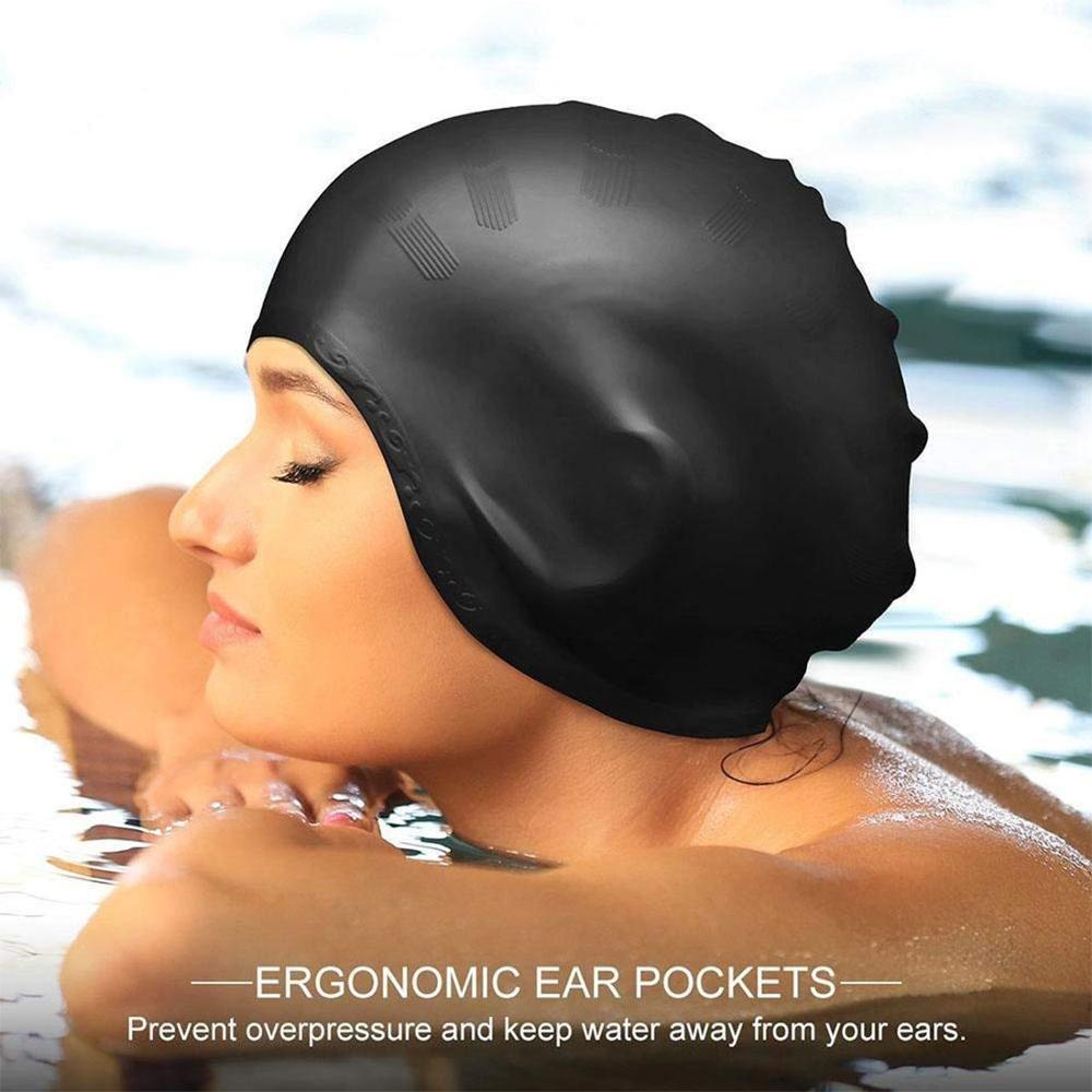 Swim Hat Silicone - Erwachsene Hohe Elastische Badekappen Männer Frauen