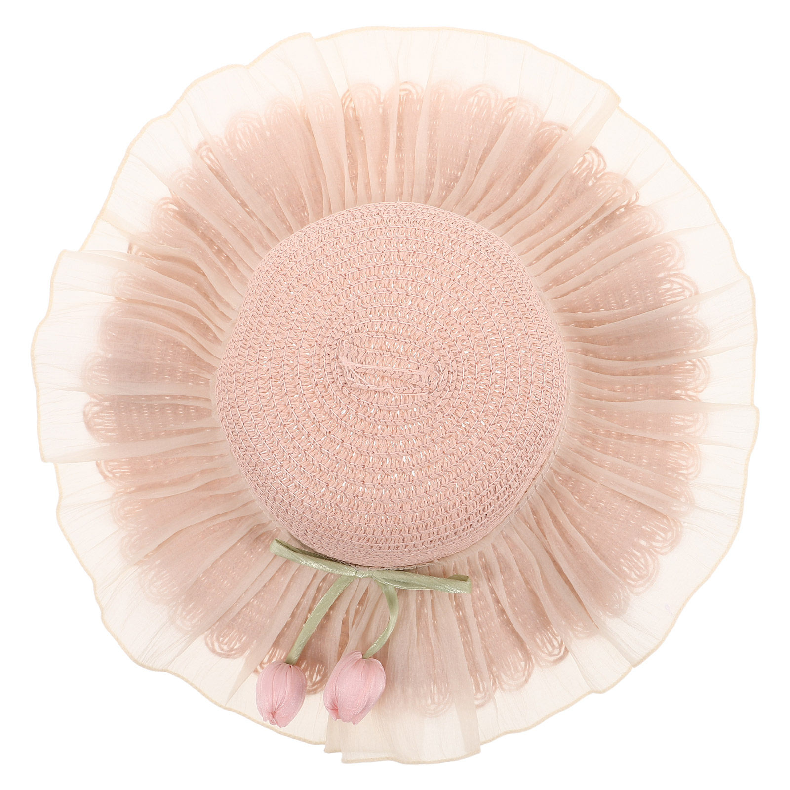 Sun Hat Wide Brim - Sommer-Strohhut für Mädchen, verstellbarer Riemen, breite
