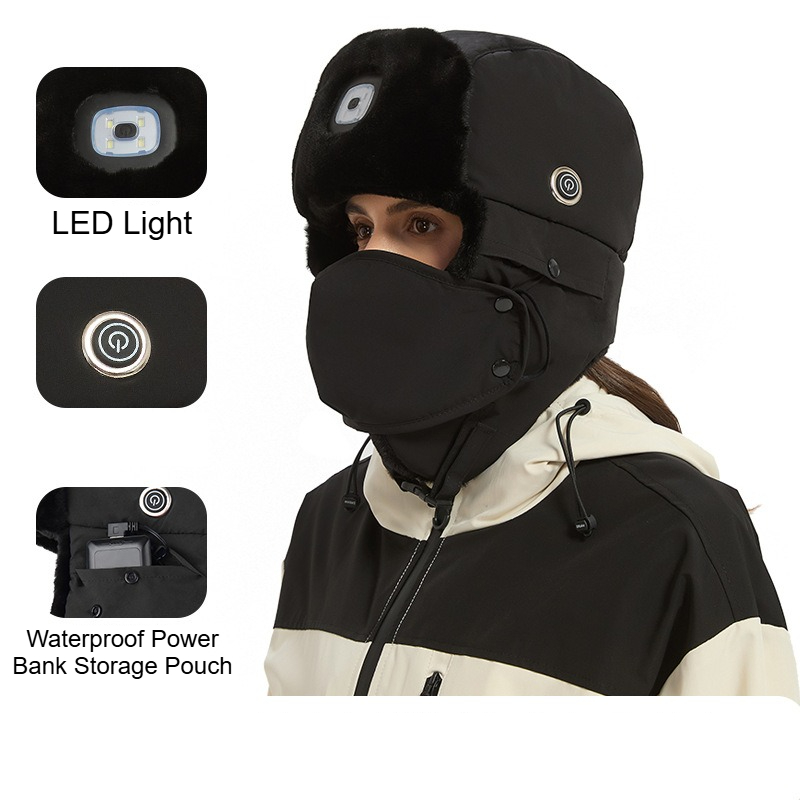 Winter Trapper Hat - USB-Aufladung, verdickte, beheizte Skimütze – warme