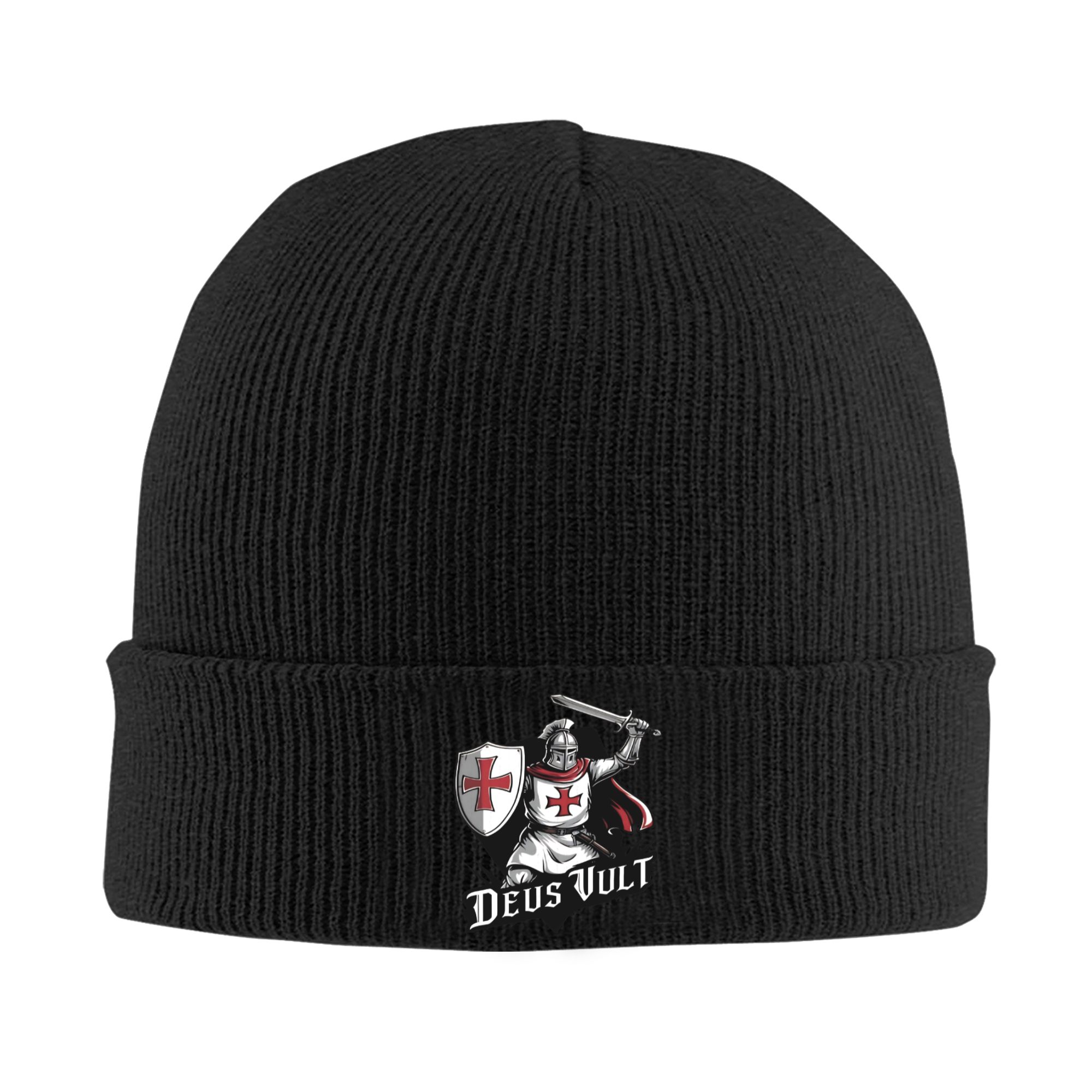 Beanie Cuffed Knit - Deus Vult - Der Templer-Ritter Gerippte