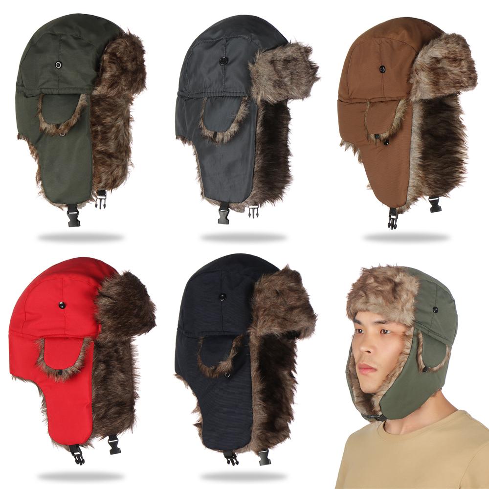 Winter Trapper Hat - Männer Frauen Pelz Trapper Ski Hut