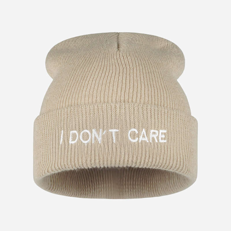 I DON'T CARE Text-Strickmütze  – Beanie Cuffed Knit Bewertung und Preis