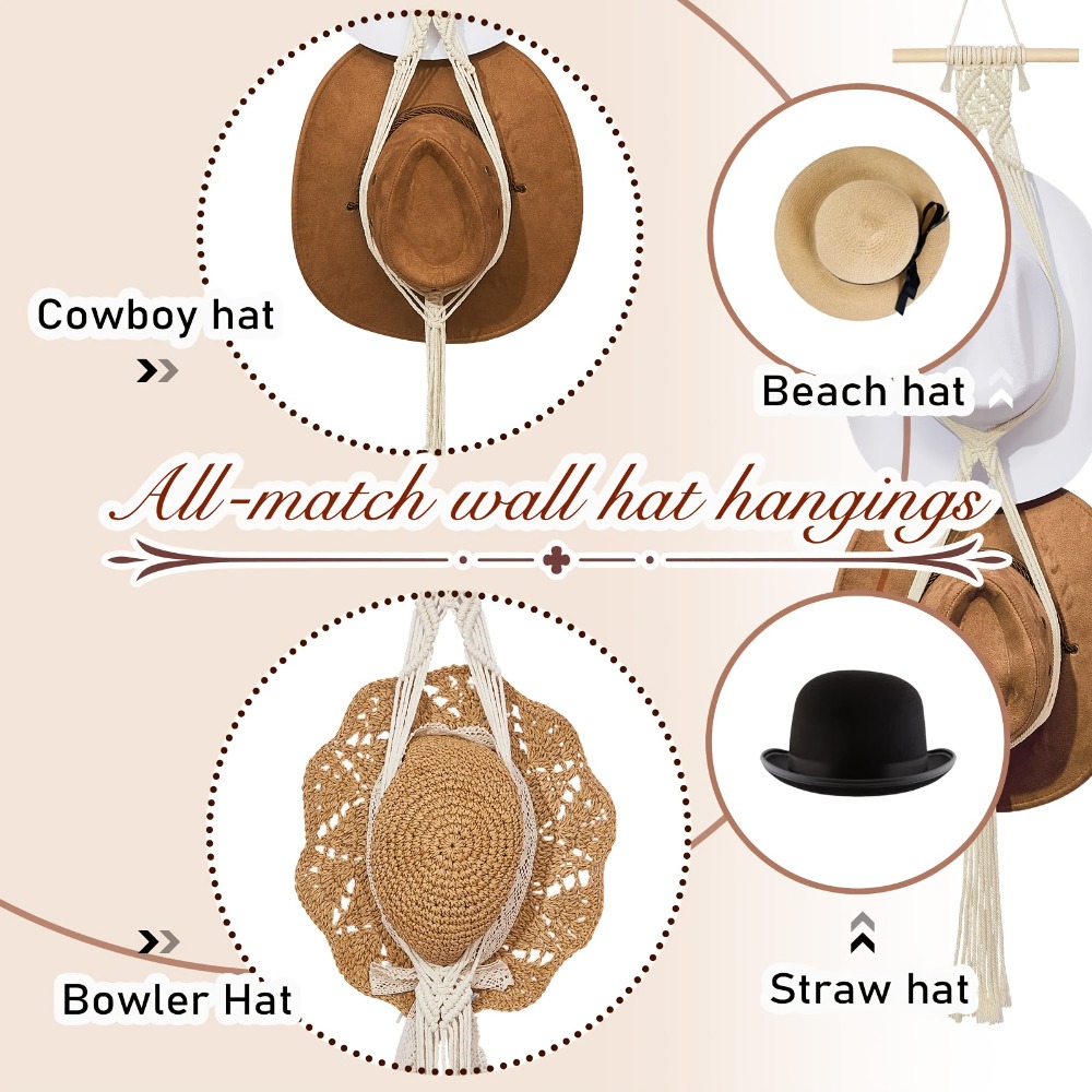 Böhmischer Makramee-Huthalter, – Sun Hat Wide Brim Bewertung und Preis